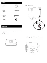 Предварительный просмотр 2 страницы Living Spaces 8073 SQC MIKHAIL GREY CORNER Assembly Instructions