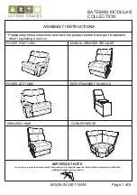 Предварительный просмотр 1 страницы Living Spaces BATEMAN 302345 Assembly Instructions Manual