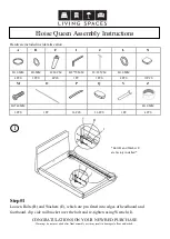 Living Spaces Eloise Queen Assembly Instructions предпросмотр