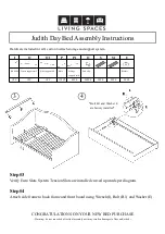 Предварительный просмотр 2 страницы Living Spaces Judith Day Bed Assembly Instructions