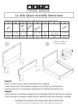 Предварительный просмотр 1 страницы Living Spaces La Jolla Queen Assembly Instructions