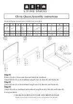 Предварительный просмотр 1 страницы Living Spaces Olivia Queen Assembly Instructions