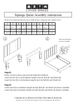 Предварительный просмотр 1 страницы Living Spaces Topanga Queen Assembly Instructions