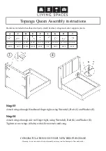 Предварительный просмотр 2 страницы Living Spaces Topanga Queen Assembly Instructions