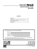 LMI RFP Series Instruction Manual предпросмотр