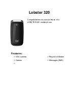 Preview for 1 page of LOBSTER 320 User Manual