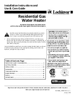 Preview for 1 page of Lochinvar GSL050-40 Installation Instructions And Use & Care Manual