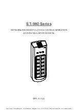 Предварительный просмотр 1 страницы Lock Control ST-980 Series Operation And Installation Manual