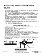 Предварительный просмотр 1 страницы LockMasters Kobra Reader GM 10 Cut Instructions