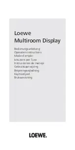 Loewe Multiroom Display Operation Instructions Manual предпросмотр