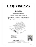 LOFTNESS Kwik-Pik 480 Operator'S Manual & Parts предпросмотр