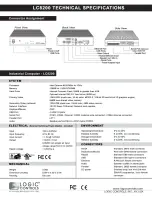 Предварительный просмотр 1 страницы Logic Controls LC8200 Technical Specifications