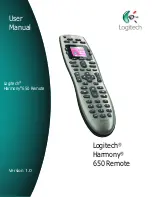 Logitec Harmony 650 Remote User Manual preview