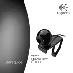 Logitech 960-000343 - Quickcam E 1000 Web Camera User Manual preview