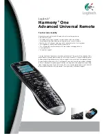 Preview for 1 page of Logitech Harmony One Specifications