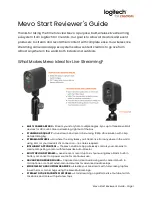 Предварительный просмотр 1 страницы Logitech Mevo Start Reviewer'S Manual