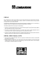 Preview for 2 page of Lombardini LGA 280 OHC Workshop Manual