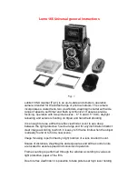 LOMO Lubitel 166 General Instructions Manual preview