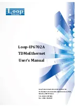 Предварительный просмотр 1 страницы Loop Telecom Loop-IP6702A TDMoEthernet User Manual