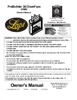 Предварительный просмотр 1 страницы Lopi ProBuilder 36 CF GSB2 Owner'S Manual