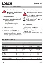 Preview for 62 page of LORCH M-Pro Performance M 200 CuSi Operation Manual