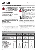 Preview for 94 page of LORCH M-Pro Performance M 200 CuSi Operation Manual