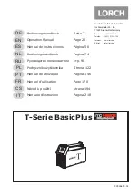 Preview for 1 page of LORCH T 180 AC BasicPlus Operation Manual