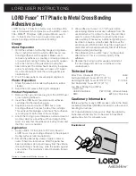 LORD Lord Fusor 117 User Instructions preview