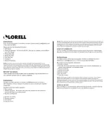 Lorell 60114 Assembly Instructions предпросмотр