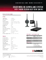 Предварительный просмотр 2 страницы Lorex LW1012 Series Specifications