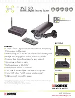 Предварительный просмотр 1 страницы Lorex LW2301 Series Specifications