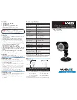 Lorex Vantage CVC7662 SERIES Quick Start Manual preview