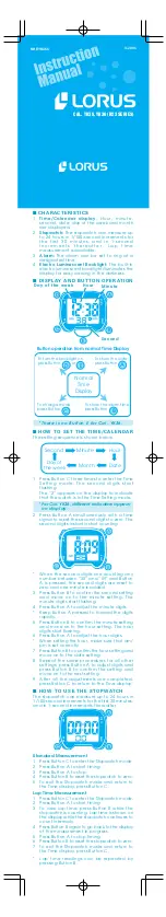 Preview for 1 page of LORUS R23 YK35 Instruction Manual