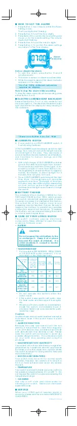 Preview for 2 page of LORUS R23 YK35 Instruction Manual