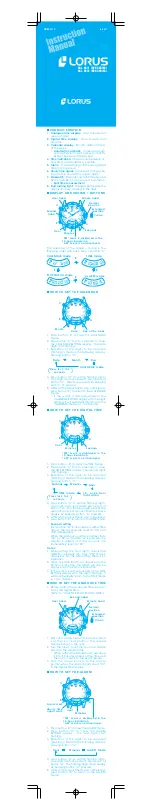 LORUS RVR Series Instruction Manual preview