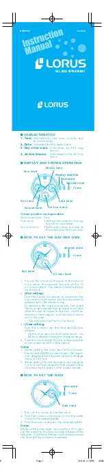 Preview for 2 page of LORUS V33J Instruction Manual