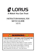 LORUS VD75 Instruction Manual preview