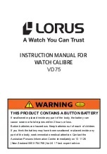 Предварительный просмотр 1 страницы LORUS VD75 Instruction Manual