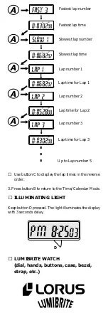 Preview for 6 page of LORUS Y704 Instruction Manual