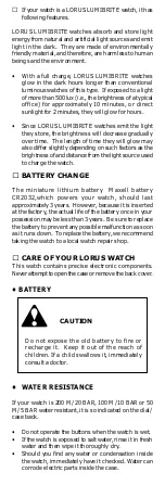 Preview for 7 page of LORUS Y704 Instruction Manual