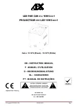 LOTRONIC AFX LIGHT LED PAR CAN 4x15W 5-in-1 Instruction Manual предпросмотр