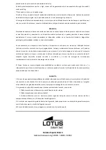 Предварительный просмотр 15 страницы Lotus 50000 User Manual