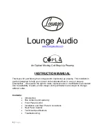 Предварительный просмотр 1 страницы Lounge Audio COPLA Instruction Manual