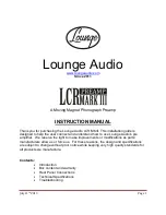 Предварительный просмотр 1 страницы Lounge Audio LCR MKIII Instruction Manual