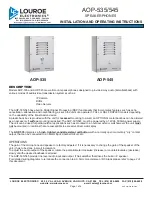 Preview for 1 page of Louroe Electronics AOP-535 Installation And Operating Instructions