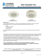 Preview for 1 page of Louroe Electronics AOP-550 Installation And Operating Instructions Manual