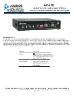 Предварительный просмотр 1 страницы Louroe Electronics AP-4TB Installation And Operating Instructions Manual