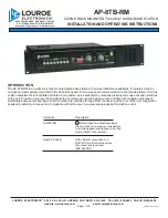 Preview for 1 page of Louroe Electronics AP-8TB-RM Installation And Operating Instructions Manual