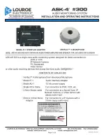 Preview for 1 page of Louroe Electronics ASK-4 300 Installation And Operation Instruction Manual