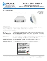 Louroe Electronics ASK-4 501-TLM-CF Installation And Operating Instructions Manual preview